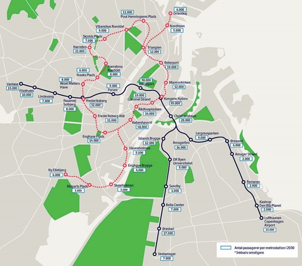  44 metrostationer og 600.000 passagerer om dagen